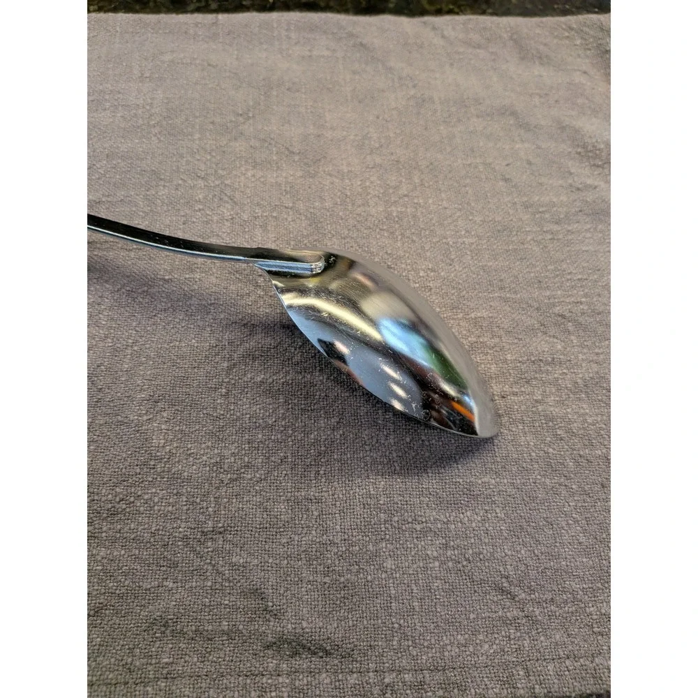 Vintage EKCO Chromium Plated Serving Spoon Black Handle Made in USA